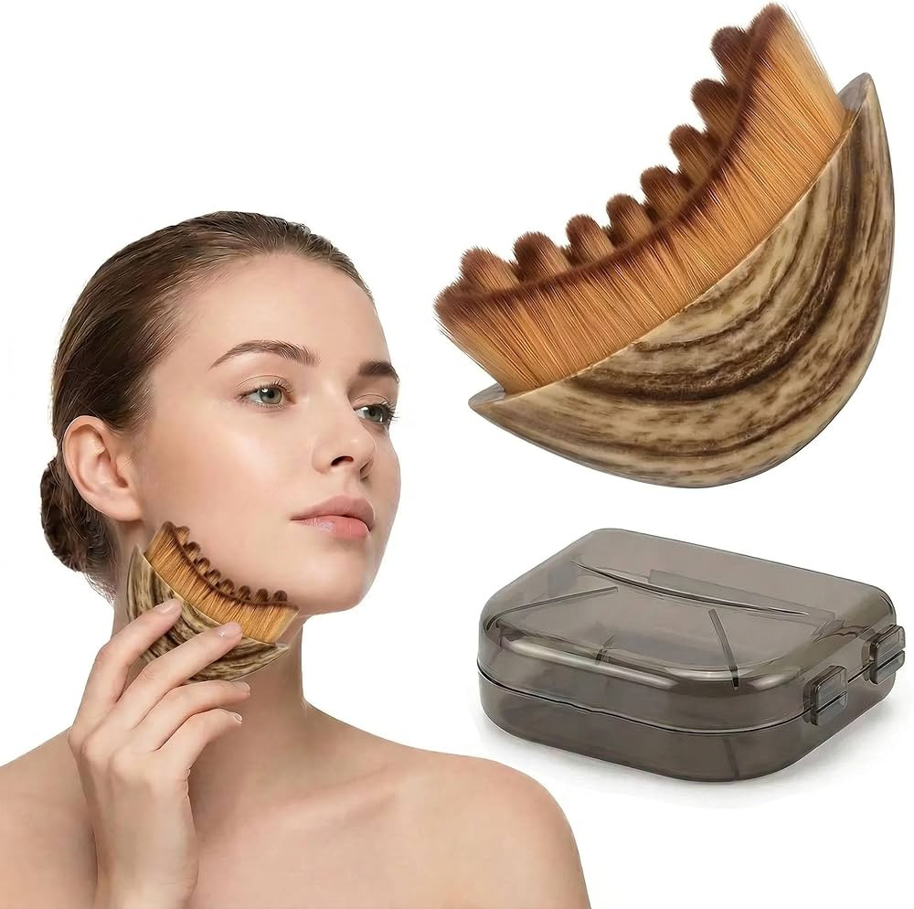 Lymphatic Contour Face Brush - Soft Bristles Manual Lymphatic Drainage Massager Makeup Brushes, E... | Amazon (US)