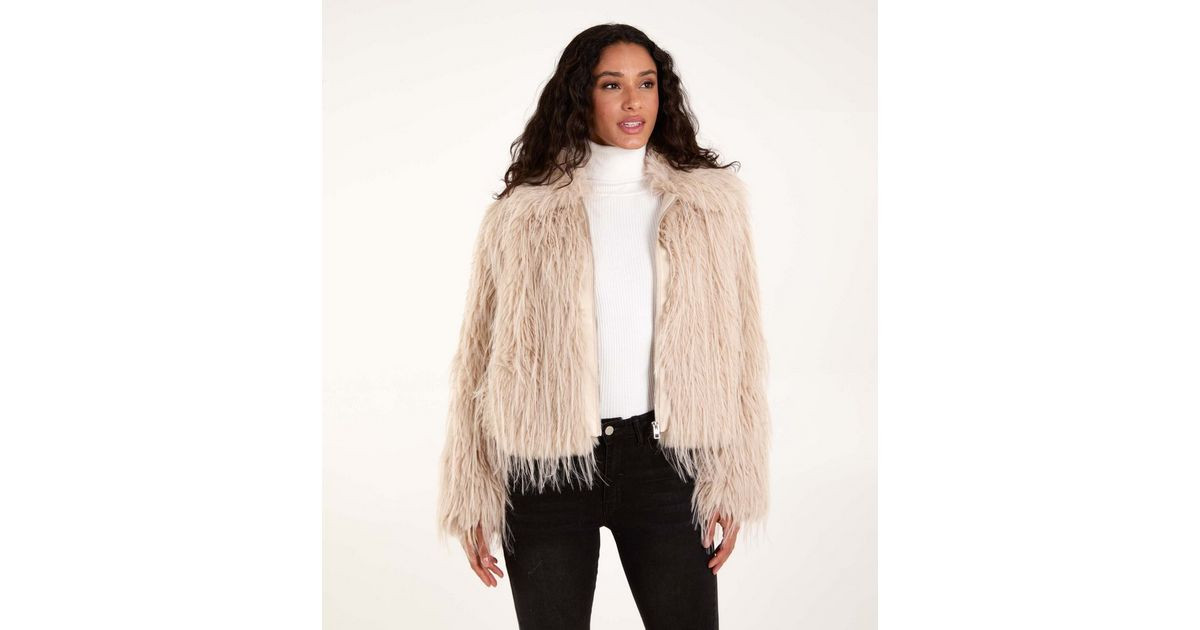 Blue Vanilla Cream Textured Fur Coat | New Look | New Look (UK)