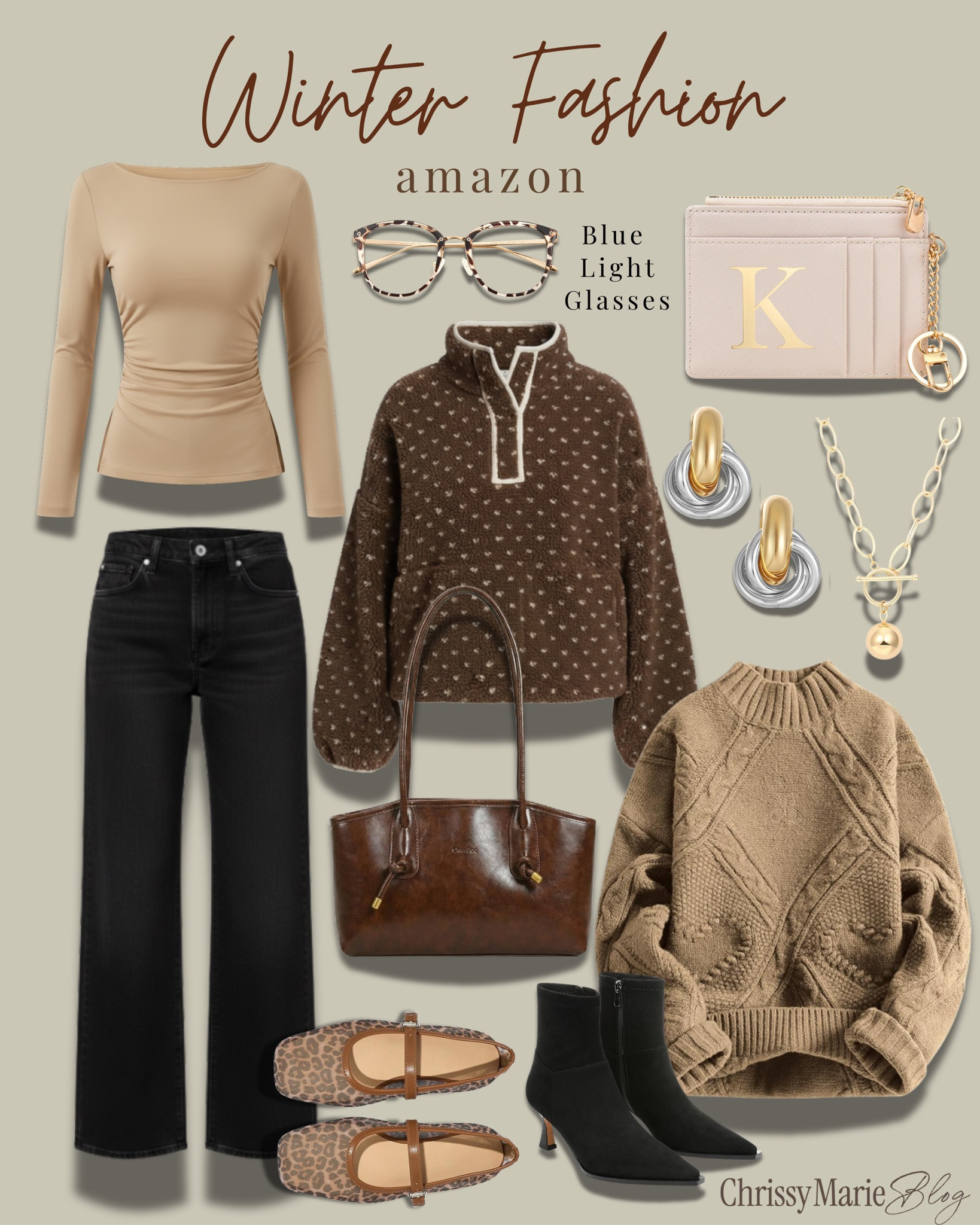 Winter neutrals that feel classic, cozy, and effortlessly put together 🤎✨
These Amazon finds are perfect for everyday layering — polished tops, timeless knits, and the prettiest accessories to finish the look.

#AmazonFashionFinds #WinterStyle #NeutralOutfits #CozyLooks #AmazonFavorites #WinterWardrobe #ChrissyMarieBlog 

 #LTKSeasonal #LTKFindsUnder50 #LTKFindsUnder100