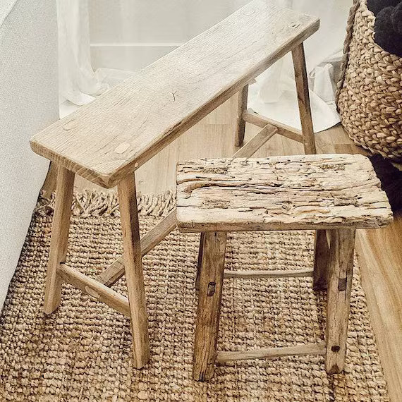 Handmade Oak Wood Bench Antique Wooden Bench Rustic Wooden | Etsy Canada | Etsy (CAD)