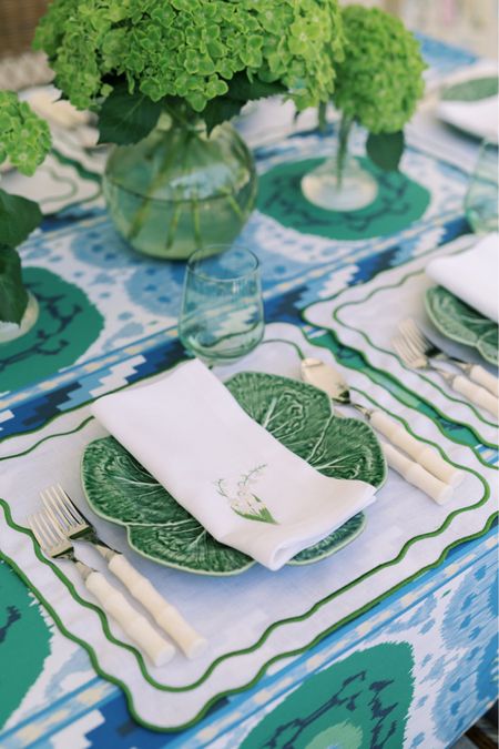 Blue and green lily of the valley tablescape 💚🩵

#LTKhome #LTKstyletip #LTKunder100