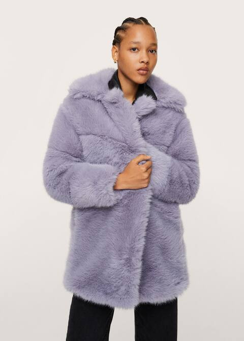 Oversize faux-fur coat | MANGO (US)