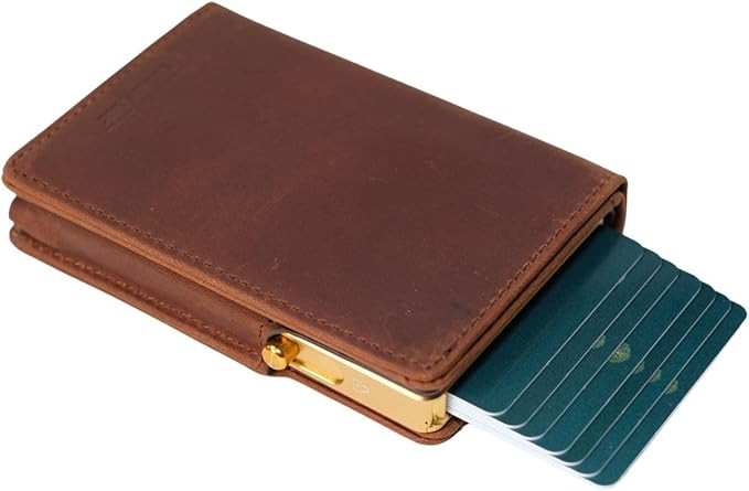 Pop-up Wallet | RFID Blocking Leather Minimalist Wallet | Slim Wallet for Men | Top Grain Leather... | Amazon (US)