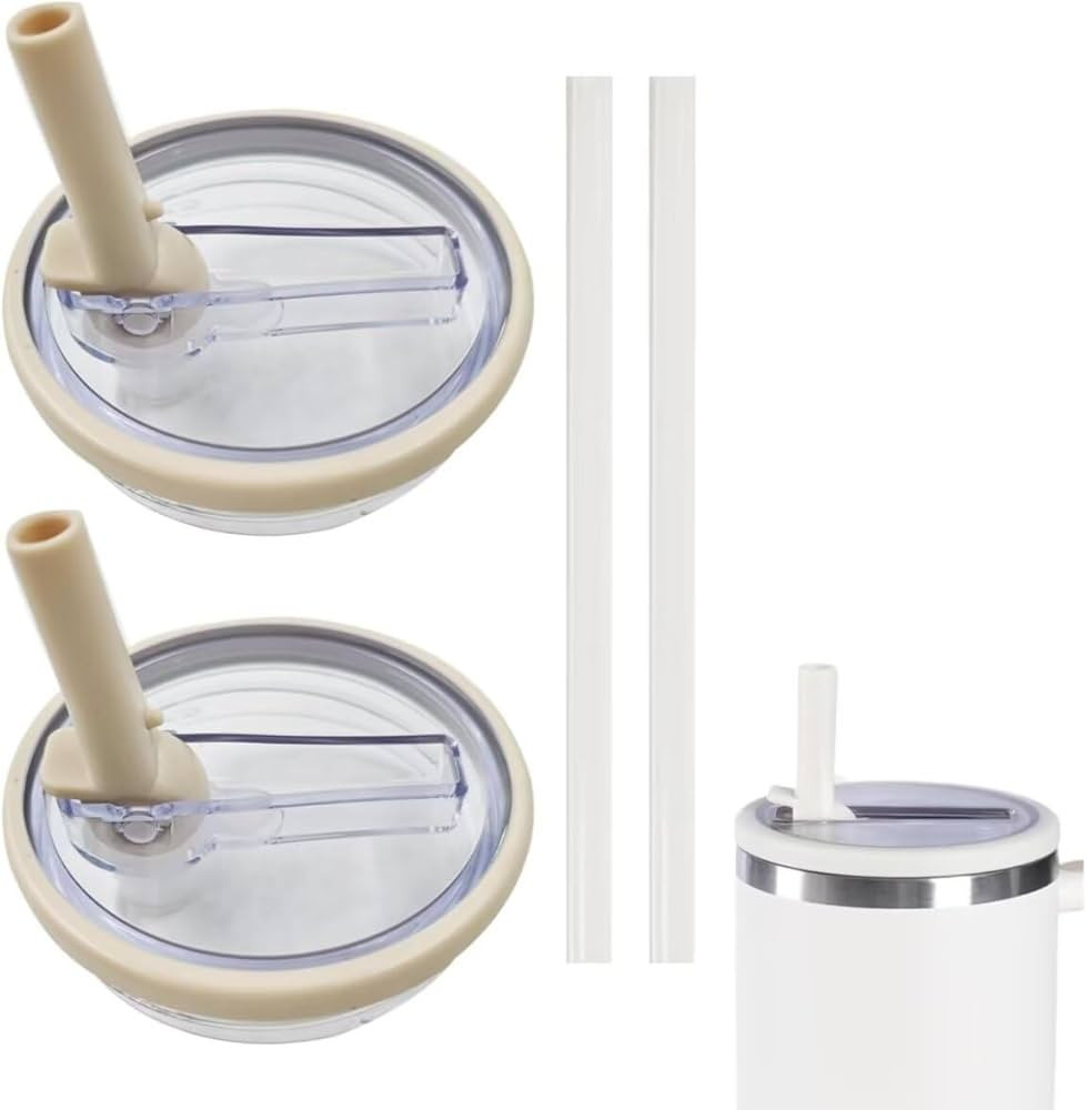 2 Pack 40 oz Tumbler Flip Straw Lid Replacement fit for Stanley Quencher, Spill Proof Splash Resi... | Amazon (US)