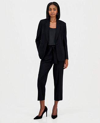 Women's Compression Notch-Collar Single Button Blazer | Macy's