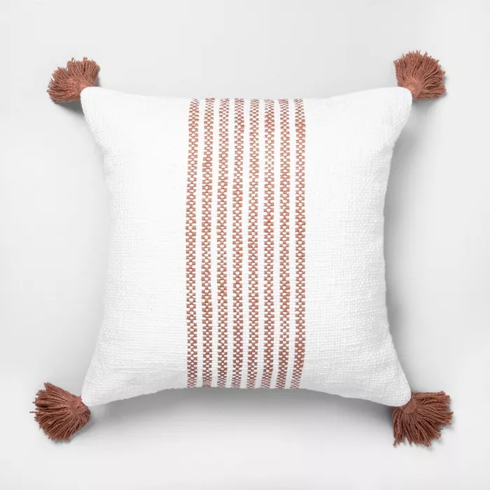 18" x 18" Center Stripes Throw Pillow - Hearth & Hand™ with Magnolia | Target