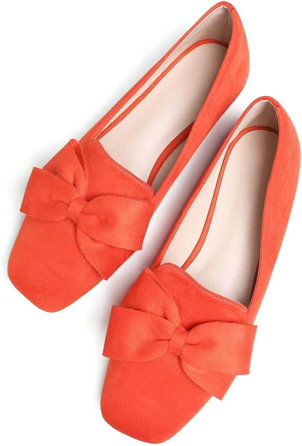 SAILING LU Womens Bowknot Pointed Toe Shoes Comfortable Ballet Flats Slip on Loafers Dressy Flats... | Amazon (US)