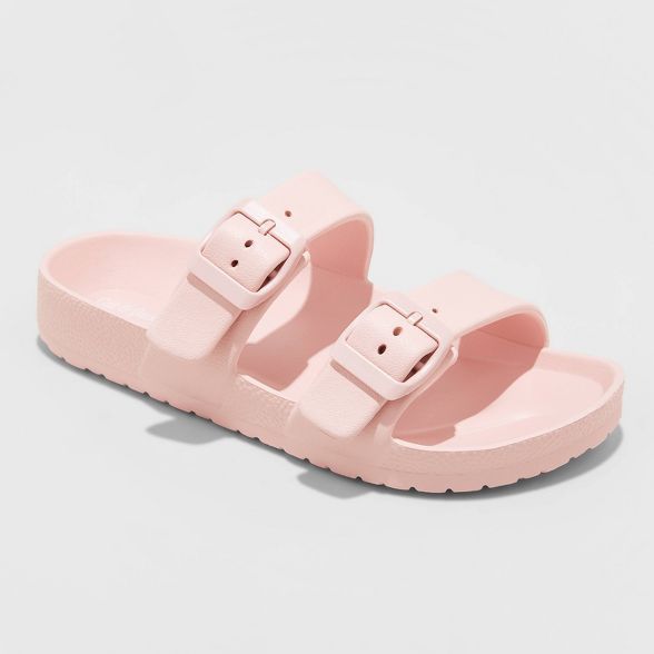 Girls' Noa Two Buckle Footbed Sandals - Cat & Jack™ | Target