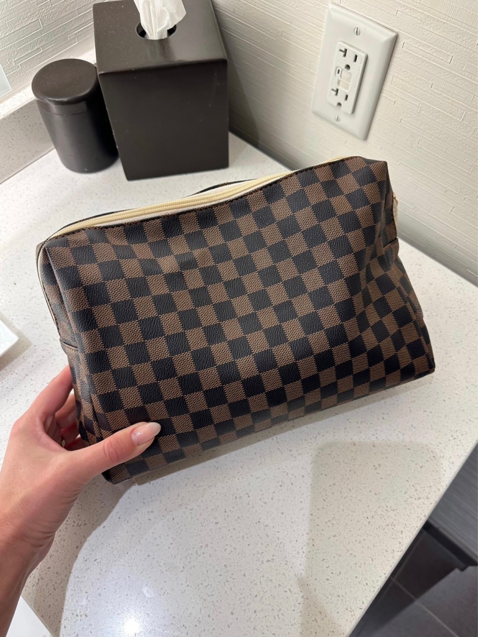 Luxury makeup bag for a fraction of the price. 

#LTKunder50 #LTKbeauty #LTKitbag