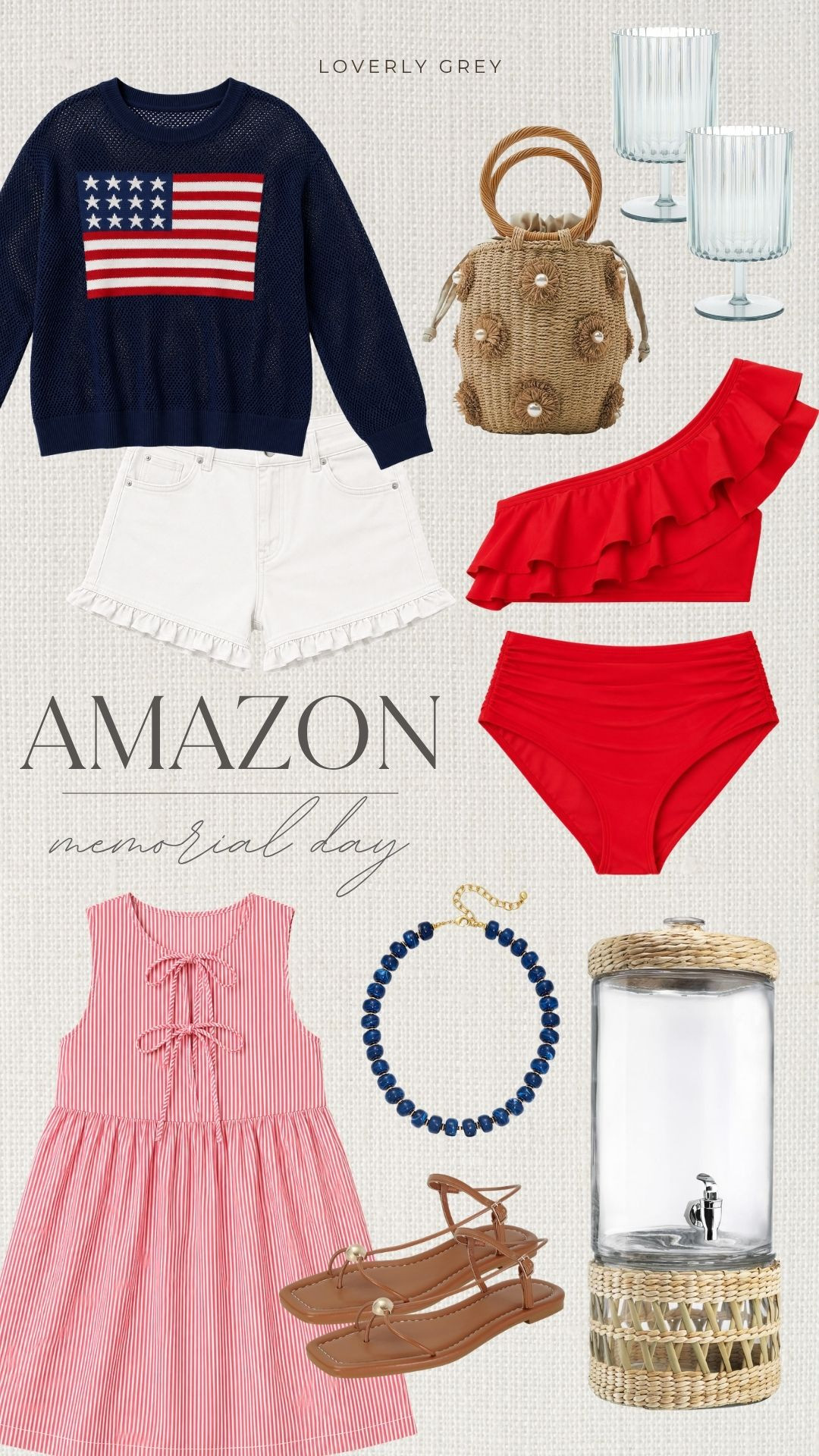 Amazon Memorial Day finds. The ruffle-detail swimsuit and bow-front dress are perfect for a backyard BBQ. Loverly Grey, Memorial Day, swim, casual outfit 

 #LTKmomlife #LTKSeasonal #LTKSwim