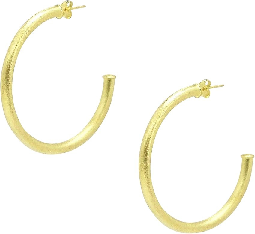 Smaller Favorite Tubular Hoop Earrings in Brush Gold Plated | Amazon (US)