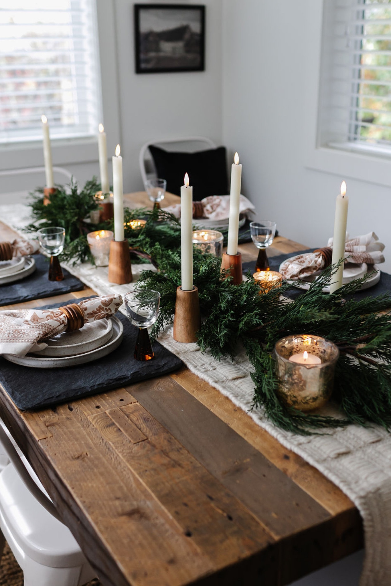 Garland, Christmas decor, holiday decor, dining room, holiday table decor, candles, LED candles, Target Studio McGee, Amazon home decor, table runner, votive candle, farmhouse table 

#LTKCyberweek #LTKhome #LTKHoliday