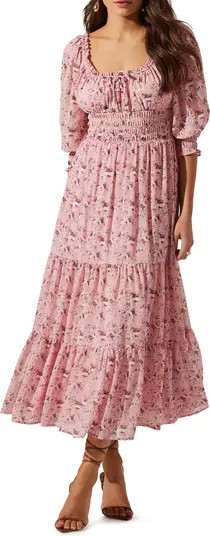 Floral Smocked Waist Midi Dress | Nordstrom