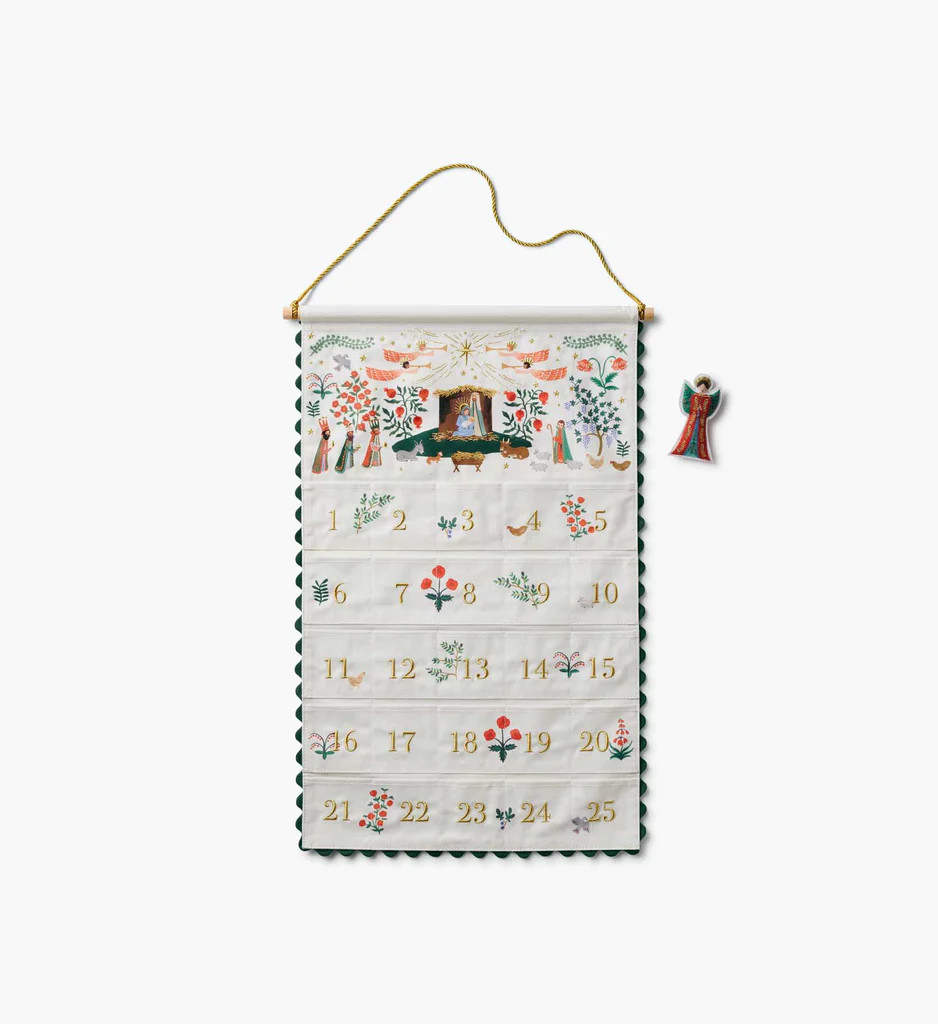 Embroidered Hanging Advent Calendar - Nativity | Rifle Paper Co.