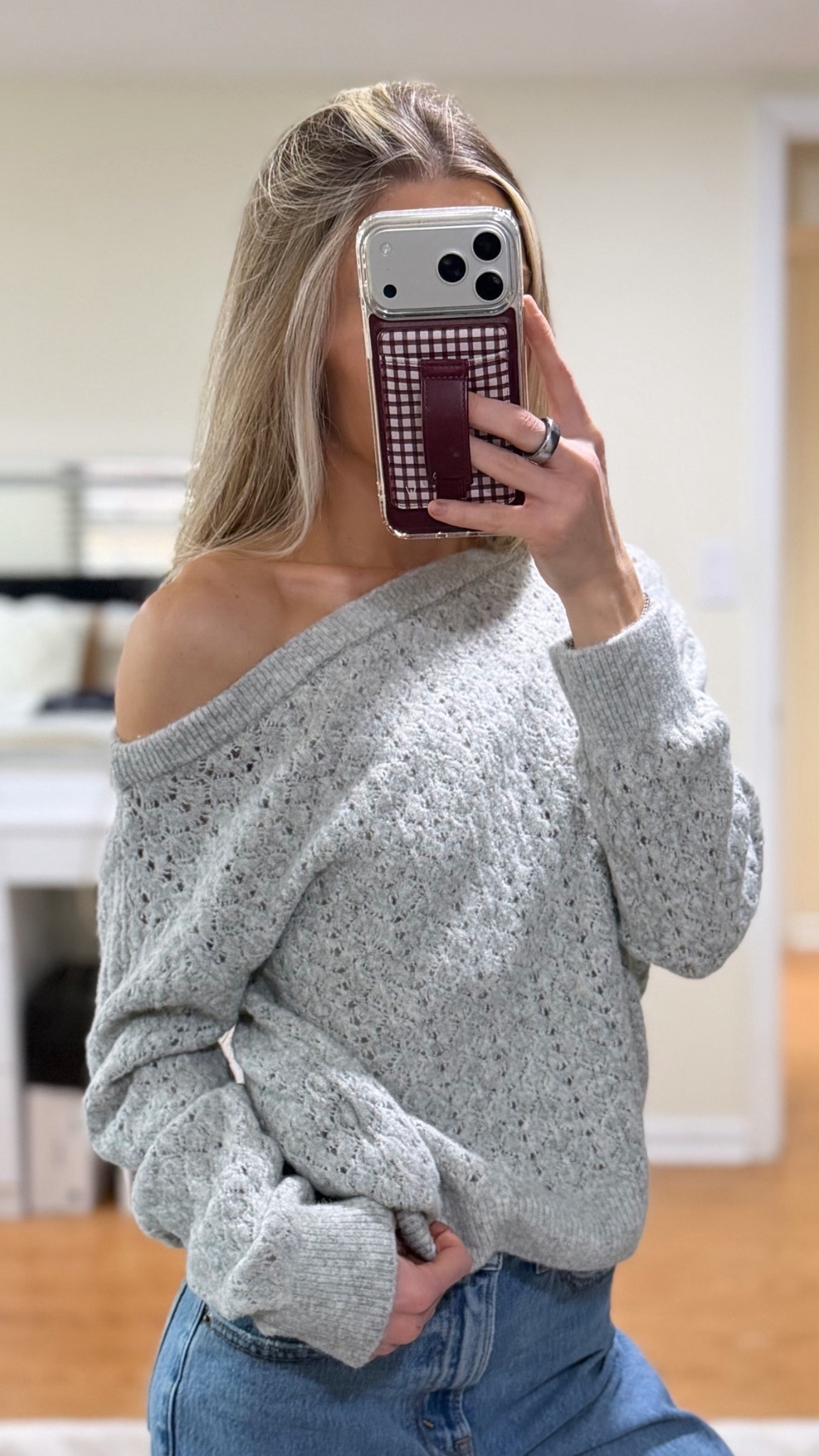 Softest off the shoulder sweater 🩶

#LTKootd #LTKWorkwear #LTKSaleAlert