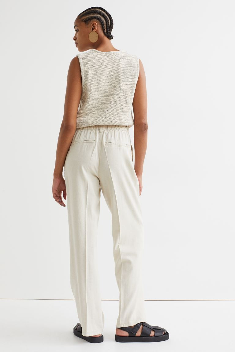 Straight linen-blend trousers | H&M (UK, MY, IN, SG, PH, TW, HK)