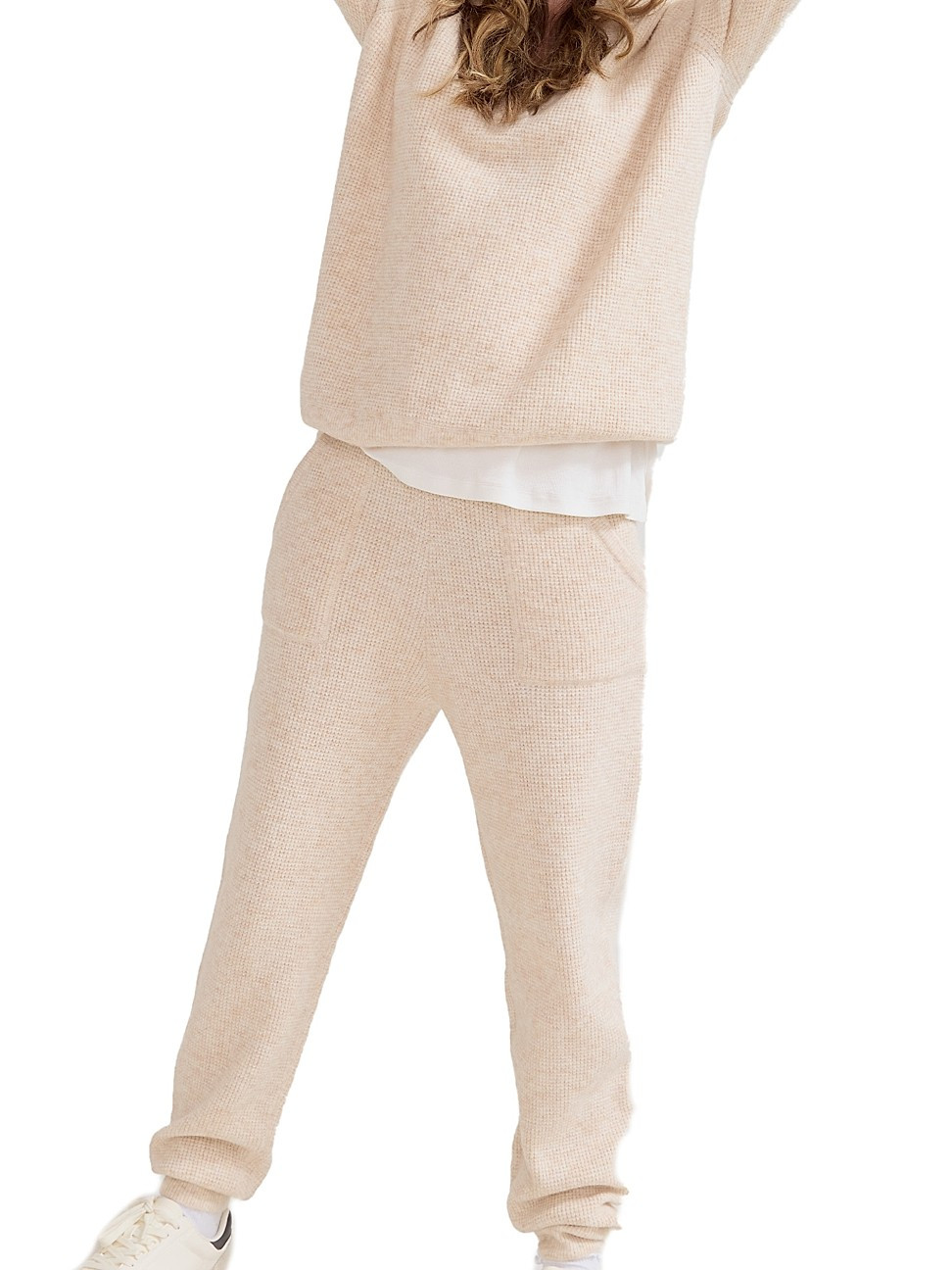 Women's The Cozy Waffle Maternity Joggers - Oatmeal Melange - Size Small | Saks Fifth Avenue