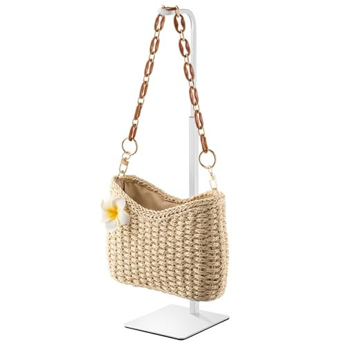 Josmimic Purse Holder Handbag Display Stand: Hanger Rack Showing Bags, Purses, and Wreath, Adjustable Hook Stand for Tabletop, Closet, Desk, and Retail Use for Vendors, White | Amazon (US)