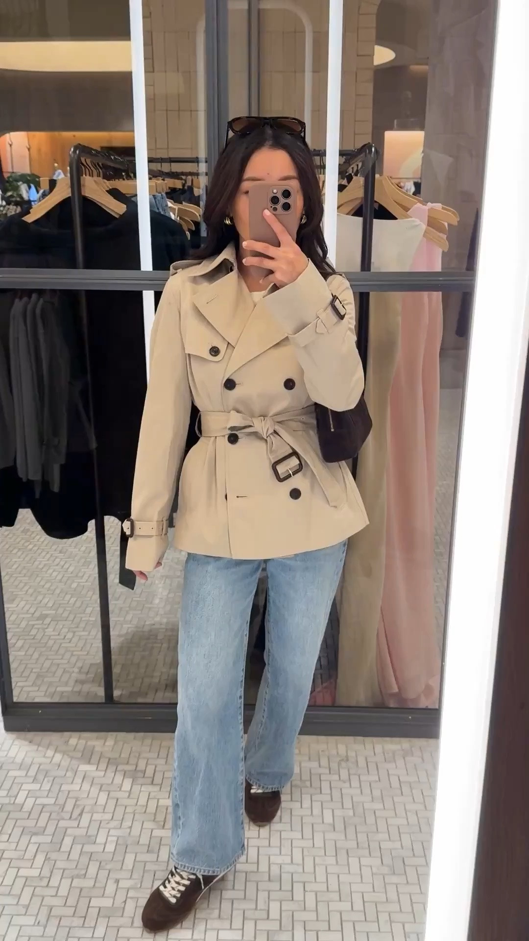Water resistant cotton jacket:
• Finch short trench coat xxs slightly long at the sleeves on me. Slim fit and tailored. 
• Aritzia Farrah jeans sz 24 ankle, slightly loose at my waist
• HomeStretch ribbed long sleeve tee I size up to XS. 
• Dolce Vita suede sneakers runs small, size up! I took a 6 for a comfortable fit. 


Trench coat , fall jacket, petite friendly jeans, easy mom outfit

#LTKPetite #LTKmomlife #LTKootd