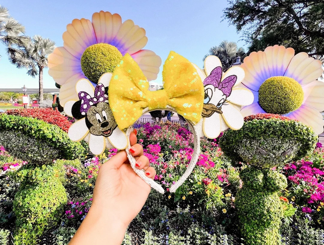 Minnie & Daisy Flower Mouse Ears - Etsy | Etsy (US)