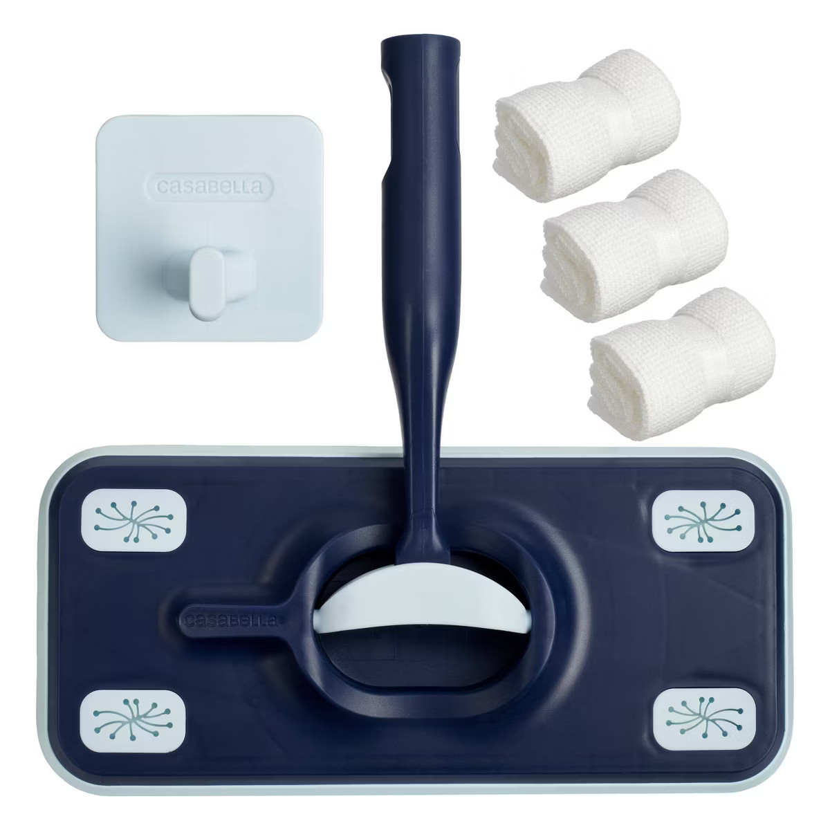 Casabella Click Clean and Organize 2-in-1 Flat Mop Head with 3 Cloths and Hook | Target