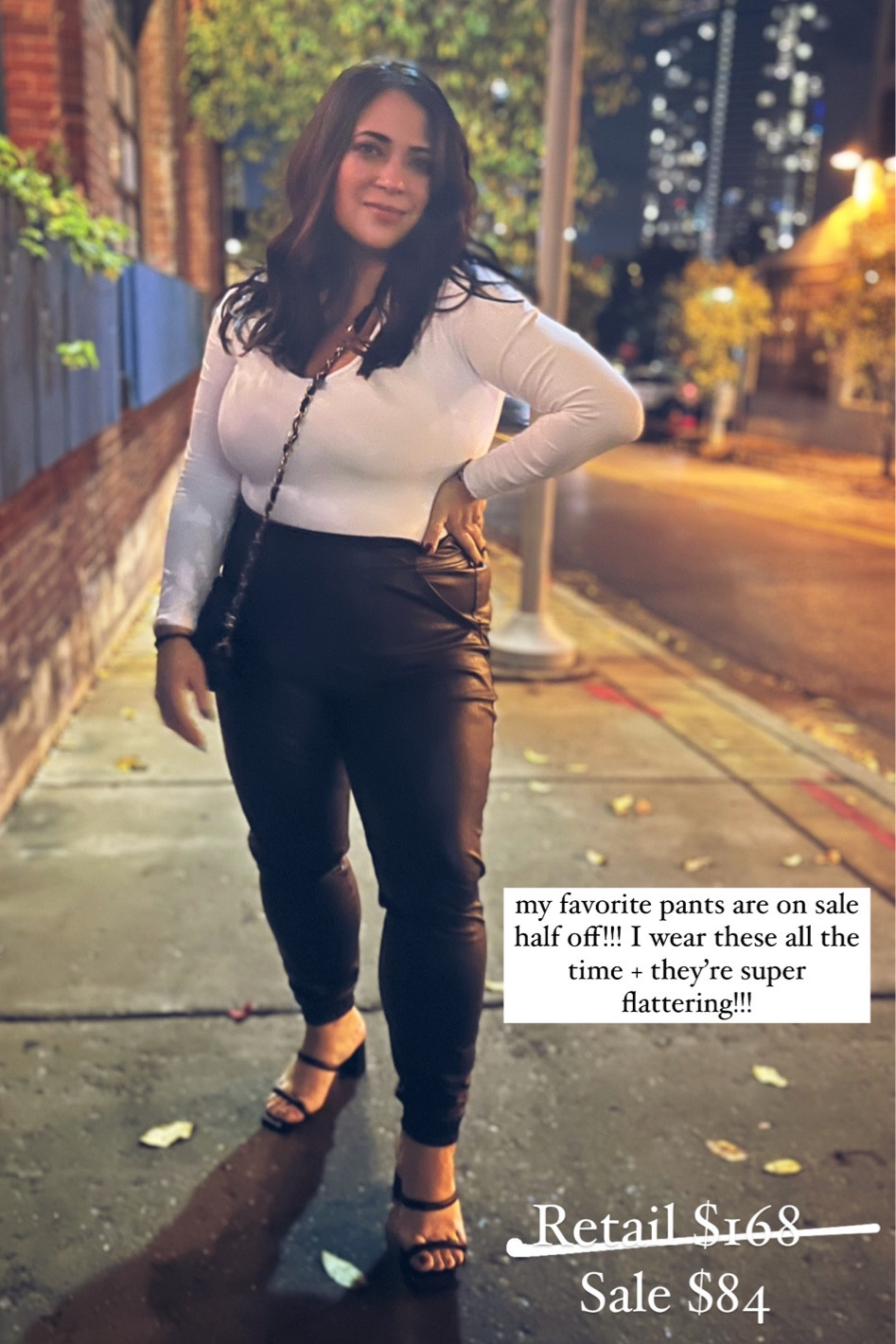 Spanx leather like jogger - XL
black joggers
Black leather pants
White scoopneck bodysuit 

#LTKfit #LTKcurves #LTKworkwear