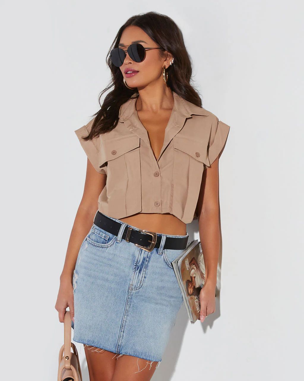 Emma Utility Button Down Top | VICI Collection