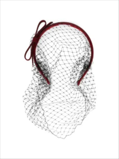 RED(V) Bow Net Hairband | Red | FARFETCH CA