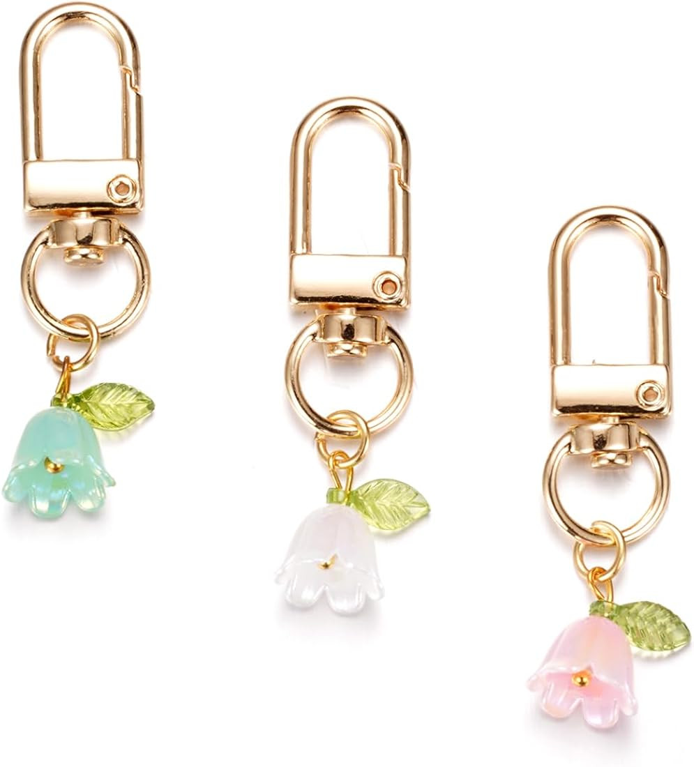 Small Perfume Keychain 3pcs Set White Pink Black Mini Key Chain for Women | Amazon (US)