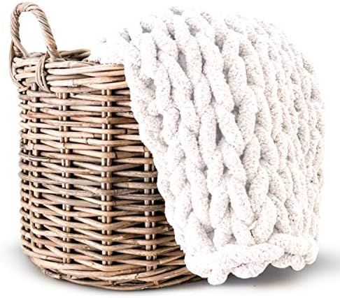 Lake Island Chenille Chunky Blanket NO Shedding Super Soft Handmade 50"x60" Luxurious Chunky Knit Bl | Amazon (US)
