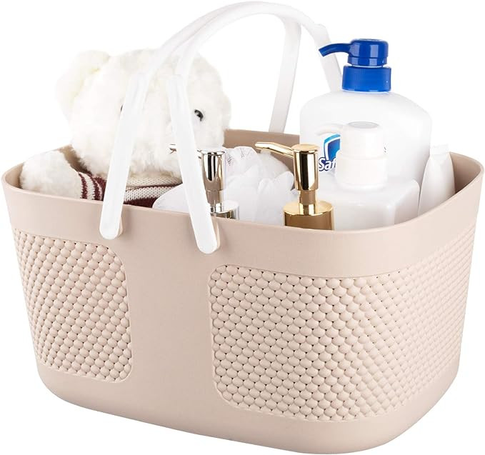 Shower Caddy Basket, Portable Large Capacity Thickened Plastic Organizer Storage Tote with Handle... | Amazon (US)