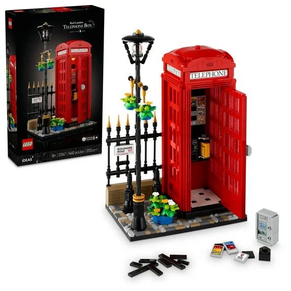 LEGO Ideas Red London Telephone Booth and Cell Phone Holder for Build and Display - London Souven... | Walmart (US)
