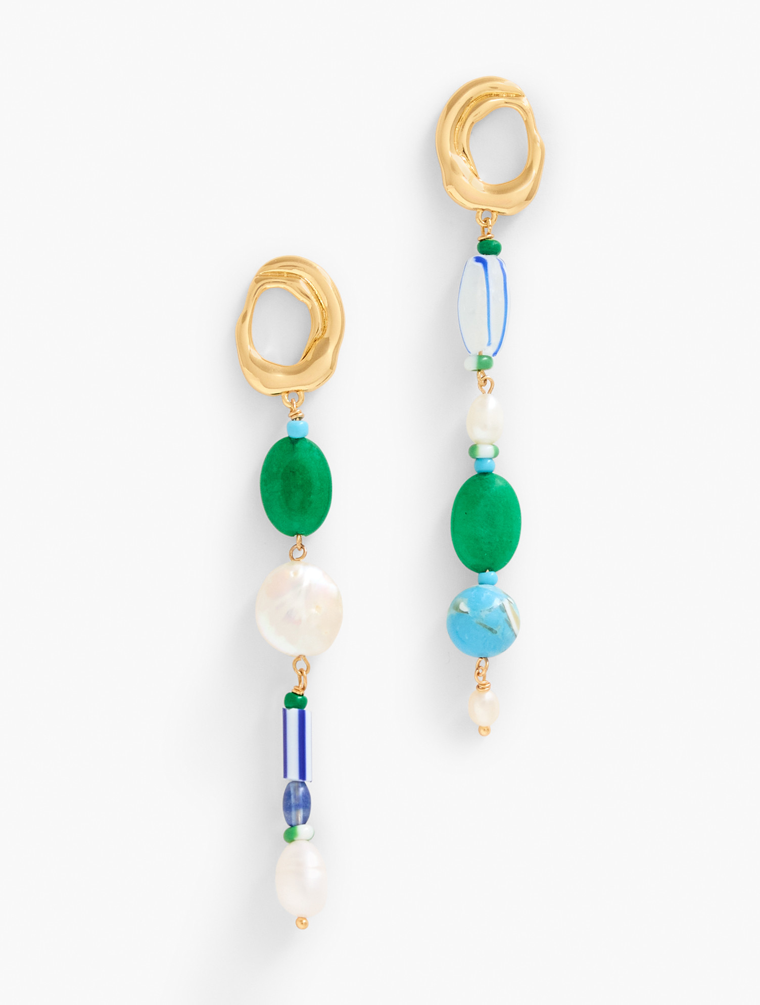 Mignonne Gavigan for Talbots Rocky Earrings - Blue/Gold - 001 | Talbots