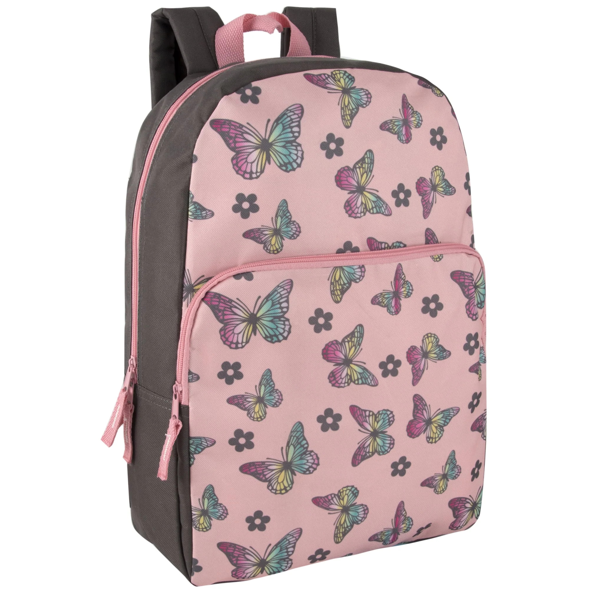 17 Inch Fun Printed Backpack for Commute and Travel in Bright Butterflies Print - Walmart.com | Walmart (US)