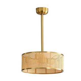 17.7 in. 4-Lights, Indoor 6-Speeds Reversible Gold Caged Ceiling Fan with Remote Control | The Home Depot