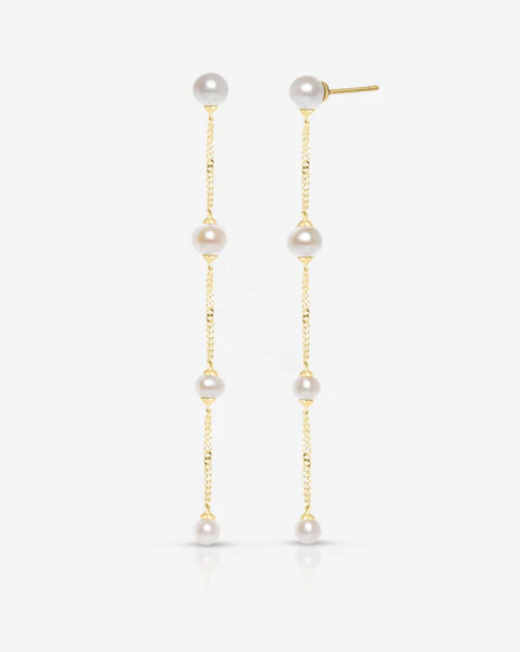 Pearl Station Drop Earrings | Ring Concierge