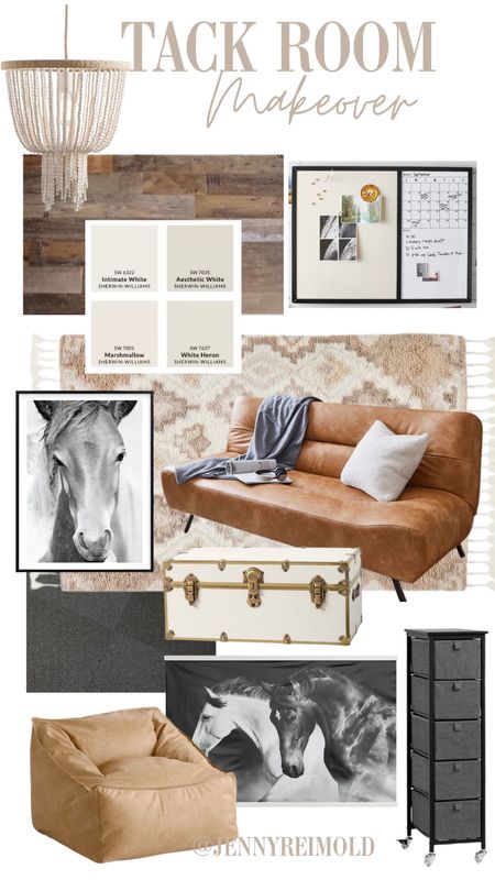 This is mood board for the tack room makeover that I hope to design at our barn!  Concepts based on incorporating current, natural wood features and adding neutrals, blacks, brass for a modern rustic style suitable for all ages. 

@potterybarnteen #potterybarnteen 

#LTKhome #LTKkids #LTKfamily