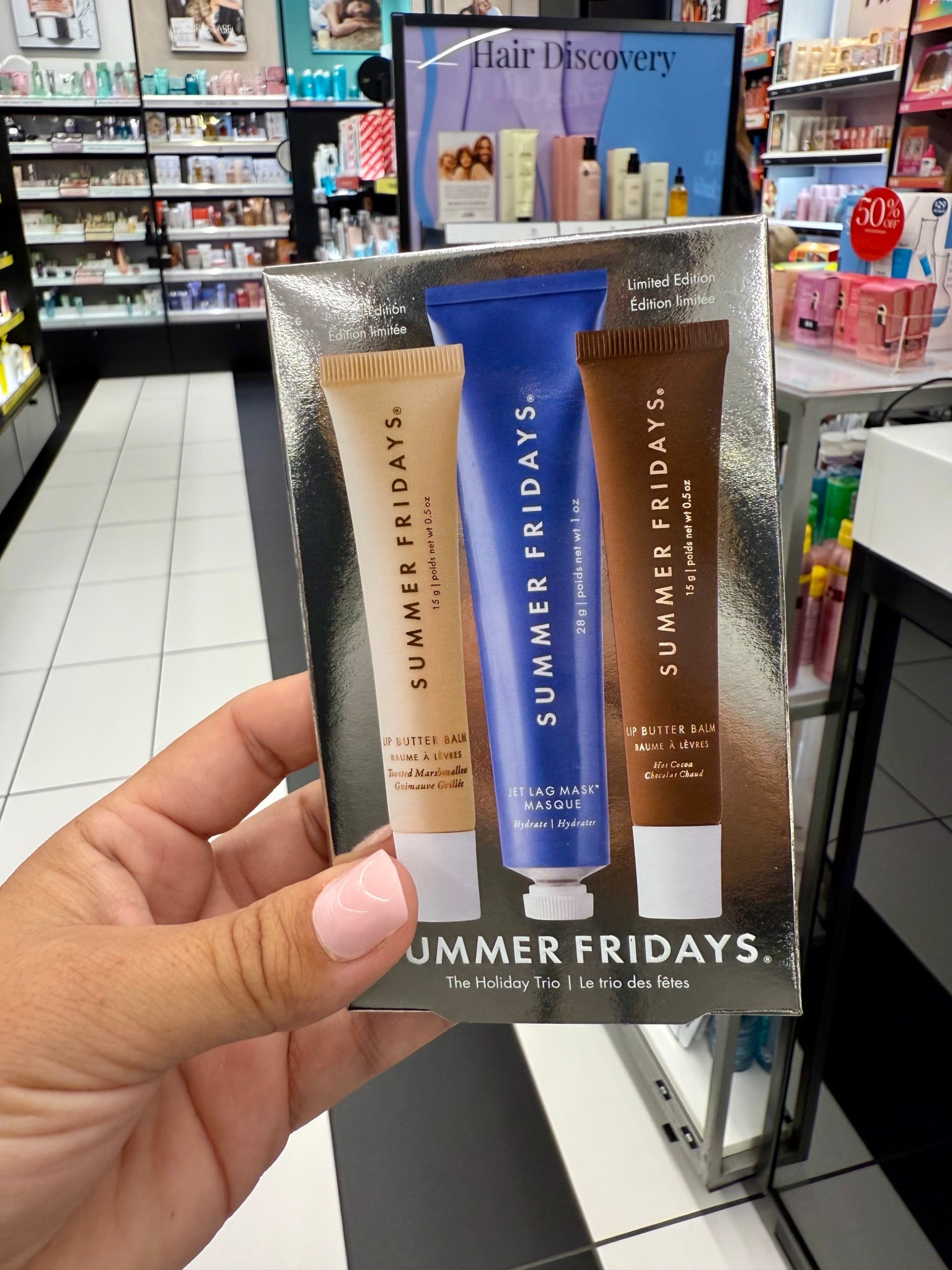 Deal on Summer Fridays at Sephora right now!

This limited edition trio (normally a $74 value) is on sale for $33.60. It includes the Mini Jet Lag Mask plus two Lip Butter Balms in Hot Cocoa and Toasted Marshmallow.

Sephora is running 50% off select beauty with new deals daily through March 26, so if you’ve been wanting to try Summer Fridays this is a great price.

Free shipping at $49 or store pickup if your location has it.

@Summer Fridays @kohls 

#LTKSaleAlert #LTKBeauty #LTKSpringSale