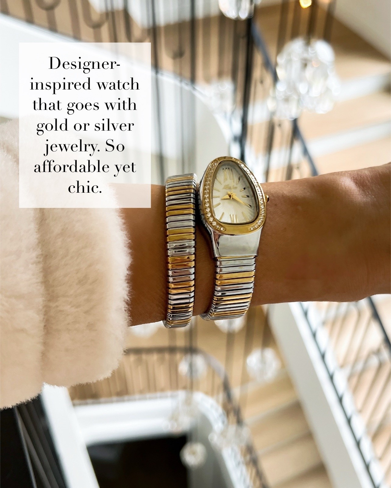 A luxe look for less that instantly elevates your everyday stack. This Amazon spiral wrap watch features mixed metals, so it pairs seamlessly with both gold and silver jewelry. The designer inspired silhouette and structured wrap band make it feel timeless and elevated, while still being incredibly affordable. Such a chic finishing touch that pulls any outfit together.

Also linking some of my other favorite Amazon accessories! 

MiaMiaMine Amazon watch mixed metal watch spiral wrap watch designer inspired watch luxe look for less affordable chic accessories gold and silver jewelry stack everyday wrist stack elevated accessories women classic timeless style statement watch minimalist jewelry

#LTKootd #LTKOver40 #LTKBeauty