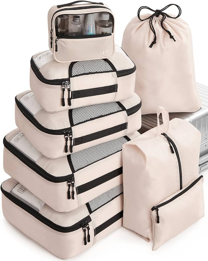 Veken 8 Set Packing Cubes for Suitcases, Luggage Organizer Bags Set for Carry on, Travel Gifts fo... | Amazon (US)