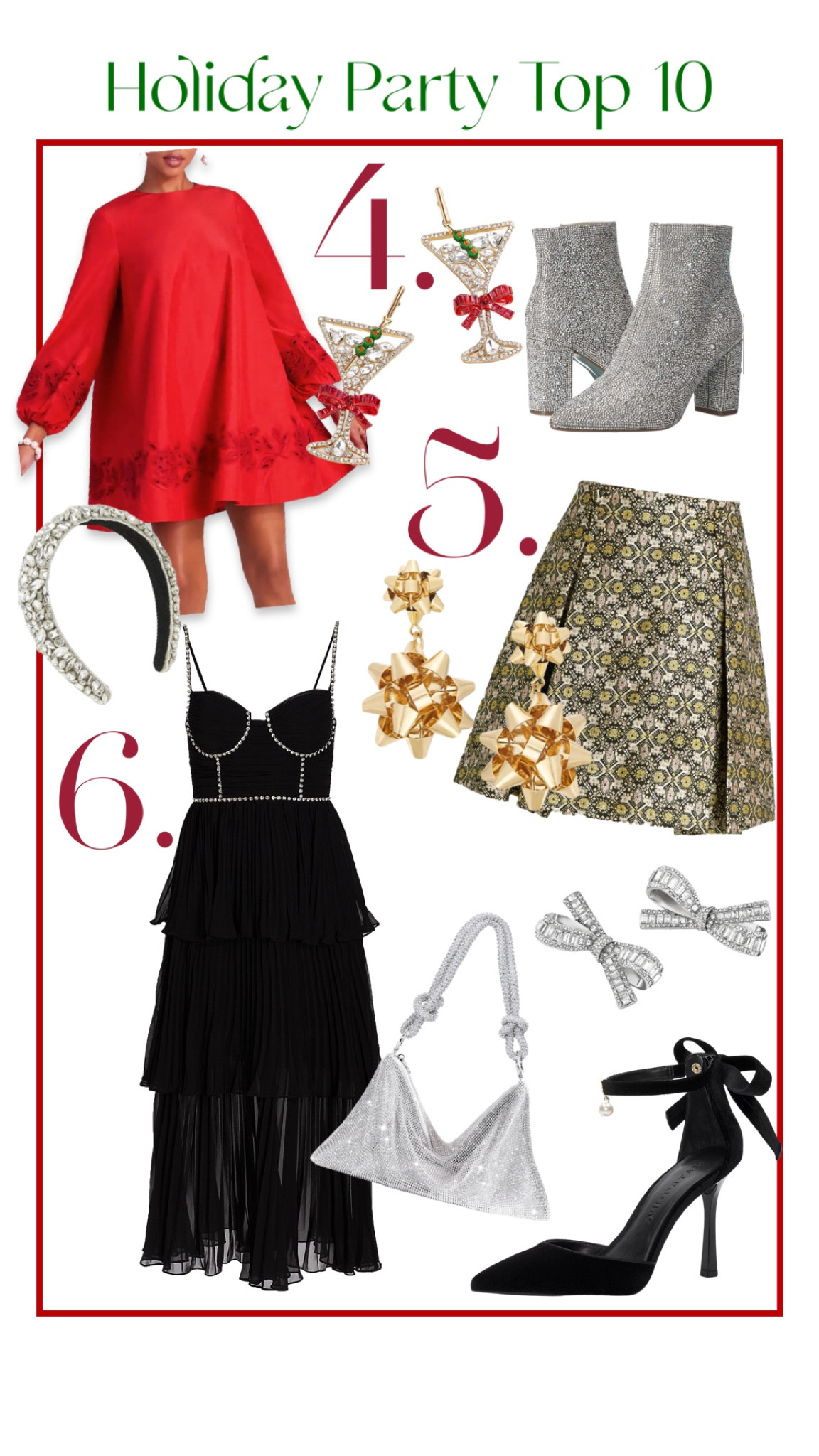 Continuing my top 10 favorites for holiday party looks! The rhinestone purse is a dupe for a much more expensive counterpart! #partyoutfit #holidayparty #rhinestone #christmasparty #christmasoutfit #winteroutfit #LTKCyberweek

#LTKHoliday #LTKsalealert