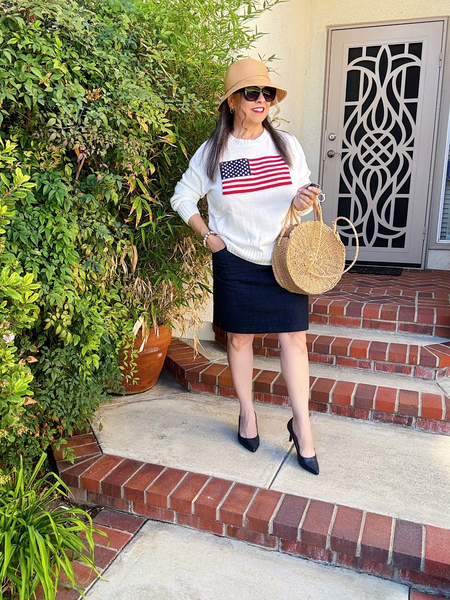 Anytime summer look~ this sweater pairs with joggers, shorts, jeans, skirts and works year round. Layer in cold weather, tie around your shoulders for spots with chilly a.c. #starsandstripes #summer #usa #patriotic #july #independenceday #sweater #redwhiteandblue #skirt 

#LTKStyleTip #LTKWorkwear #LTKFindsUnder50