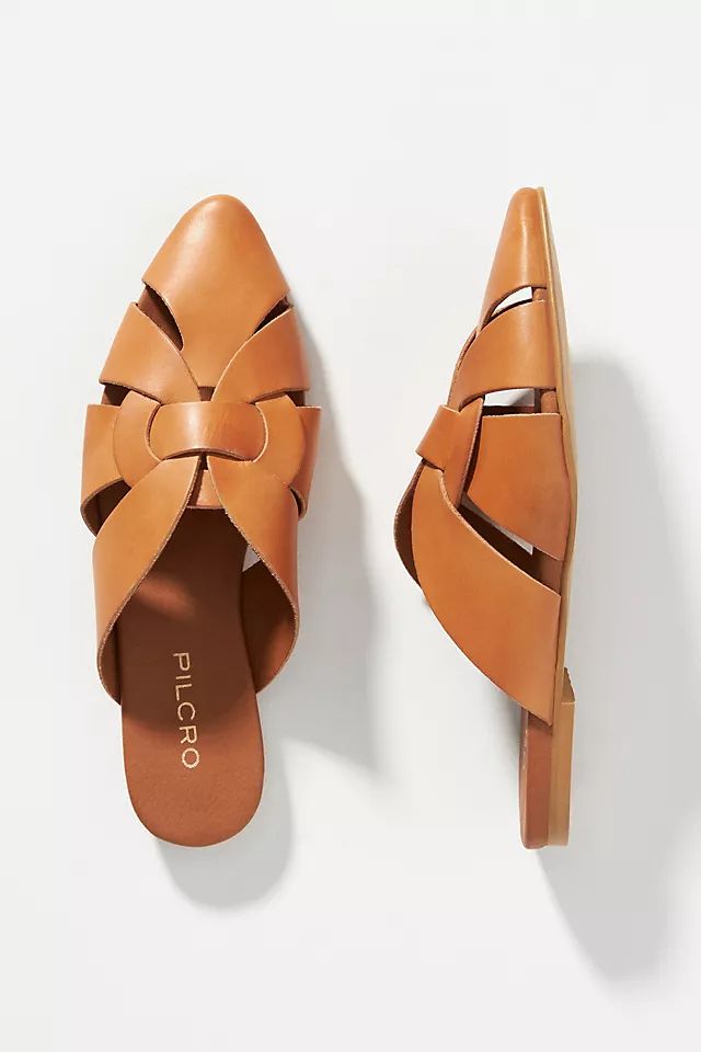 Pilcro Twisted Leather Slides | Anthropologie (US)