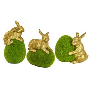 7" Gold Bunny with Green Moss Egg Décor Set | Easter Tabletop Decor | Michaels | Michaels Stores
