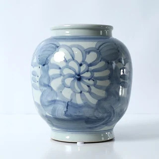 Approx. 10 Inches Tall Blue and White Vase with Flower Motif - Bed Bath & Beyond - 41164813 | Bed Bath & Beyond