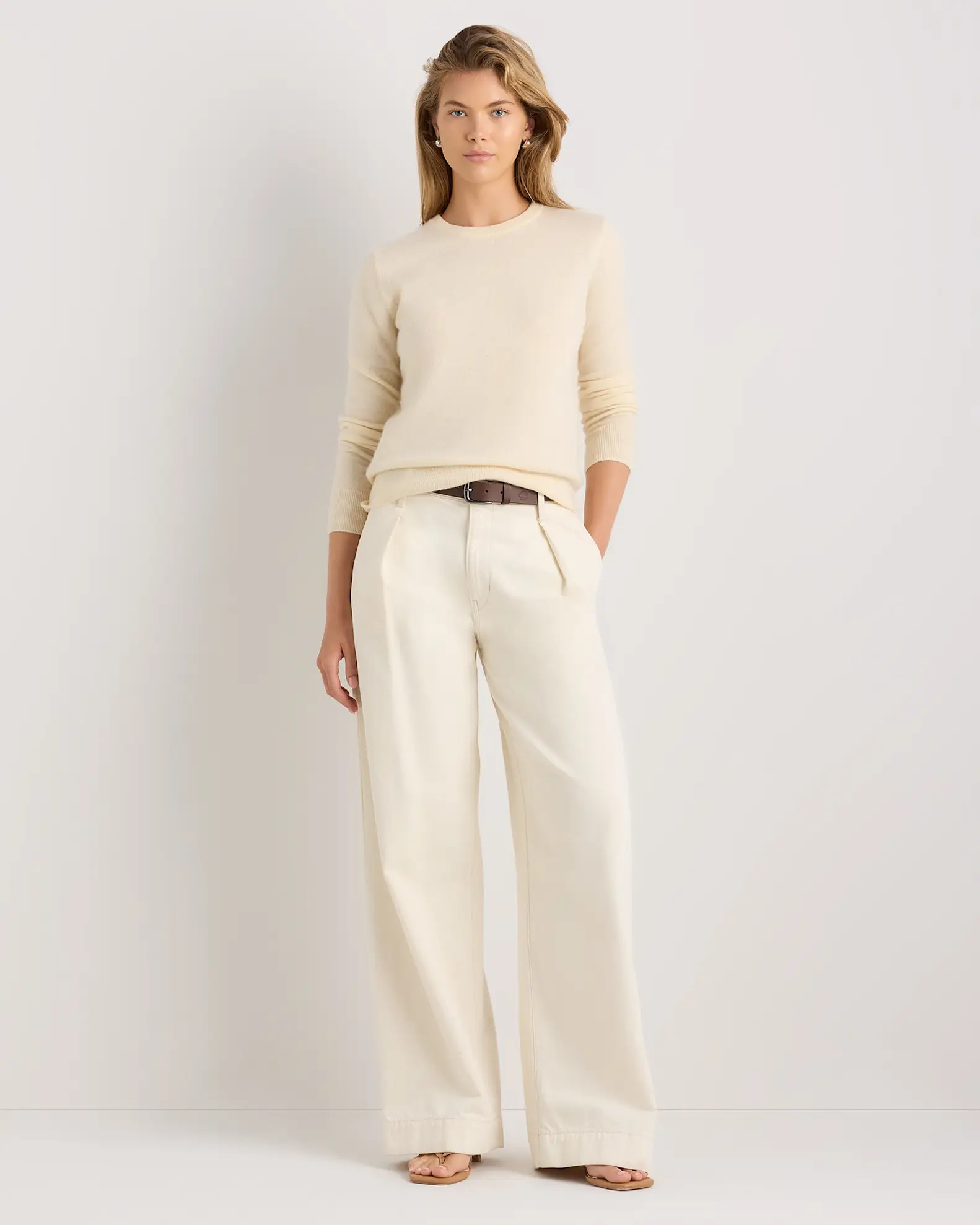Mongolian Cashmere Crewneck Sweater in Pale Custard Yellow | Quince