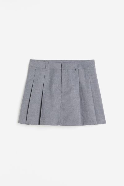 Pleated A-line Skirt - Light gray melange - Ladies | H&M US | H&M (US + CA)