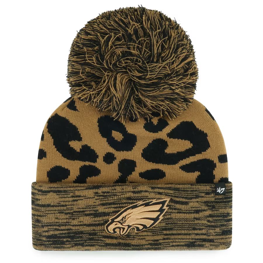 Philadelphia Eagles '47 Women's Rosette Cuffed Knit Hat with Pom - Brown | Lids