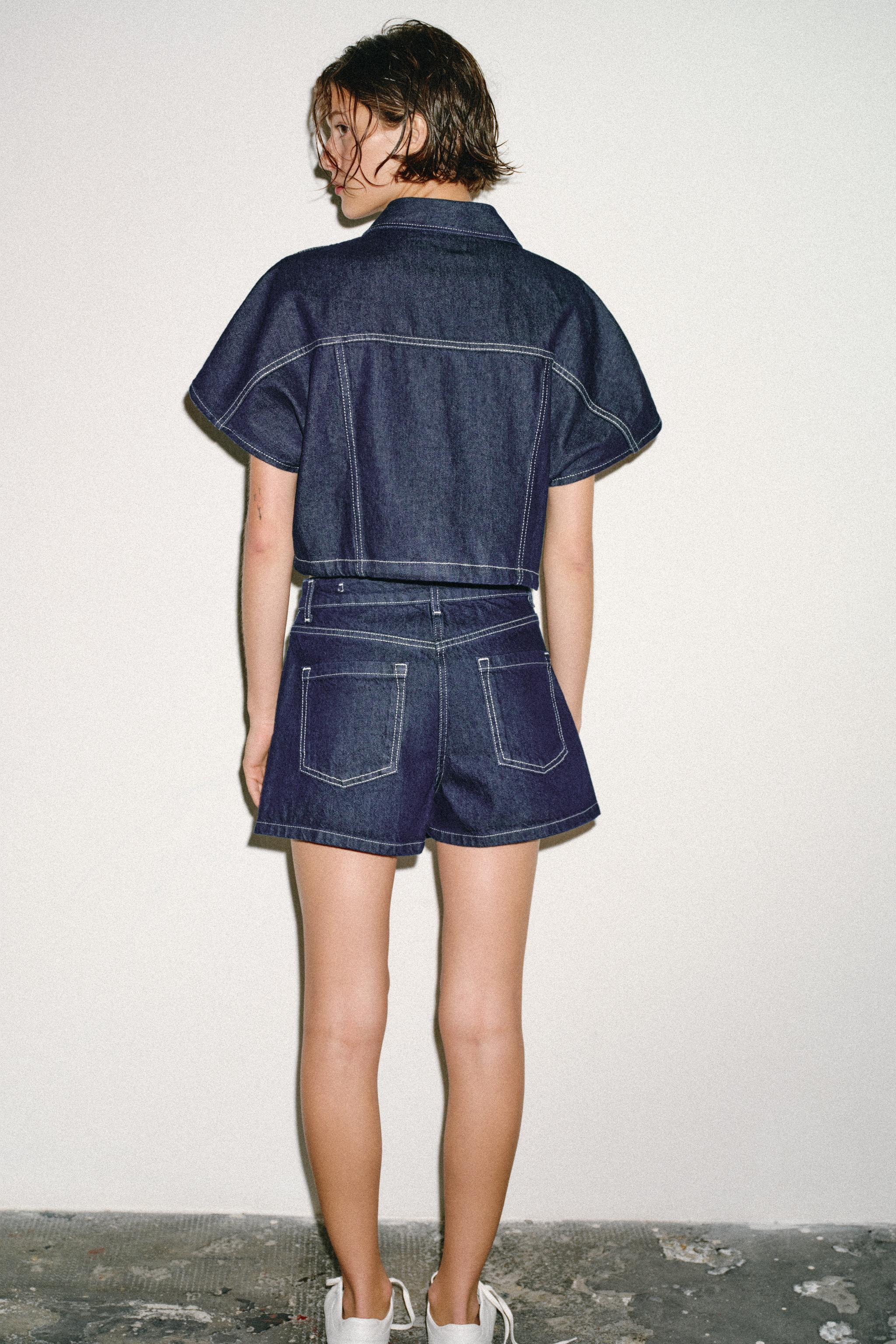 Z1975 CROPPED DENIM SHIRT SET | Zara Canada