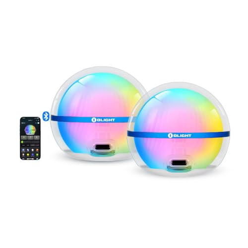 OLIGHT Sphere C 2-Pack Smart Night Light, USB-C Rechargeable, 75 Lumens Stepless Dimming, App Control Ambient Lighting, Portable for Parties, Camping, Reading or Bedrooms (Type-C Cable Excluded) | Amazon (US)